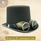4E's Novelty 6" Black Top Hat Costume Men & Women, Tall Felt Hat with Satin Ribbon, Perfect for Magician, Circus, Snowman Roleplay & Dress Up Party